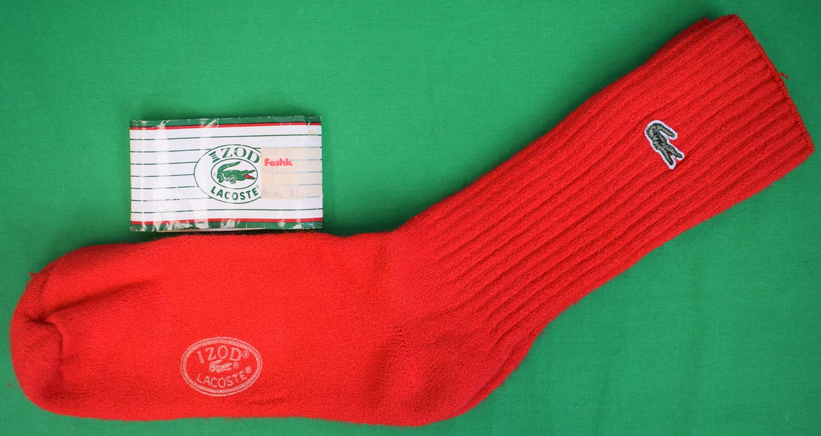 Izod Lacoste Red Sport Socks Sz: 10-13 (NWT)