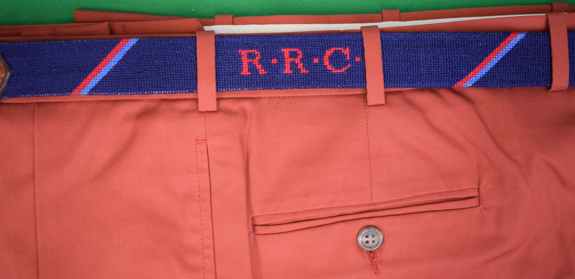"Rolling Rock Club x S&B Needlepoint Belt" Sz 36