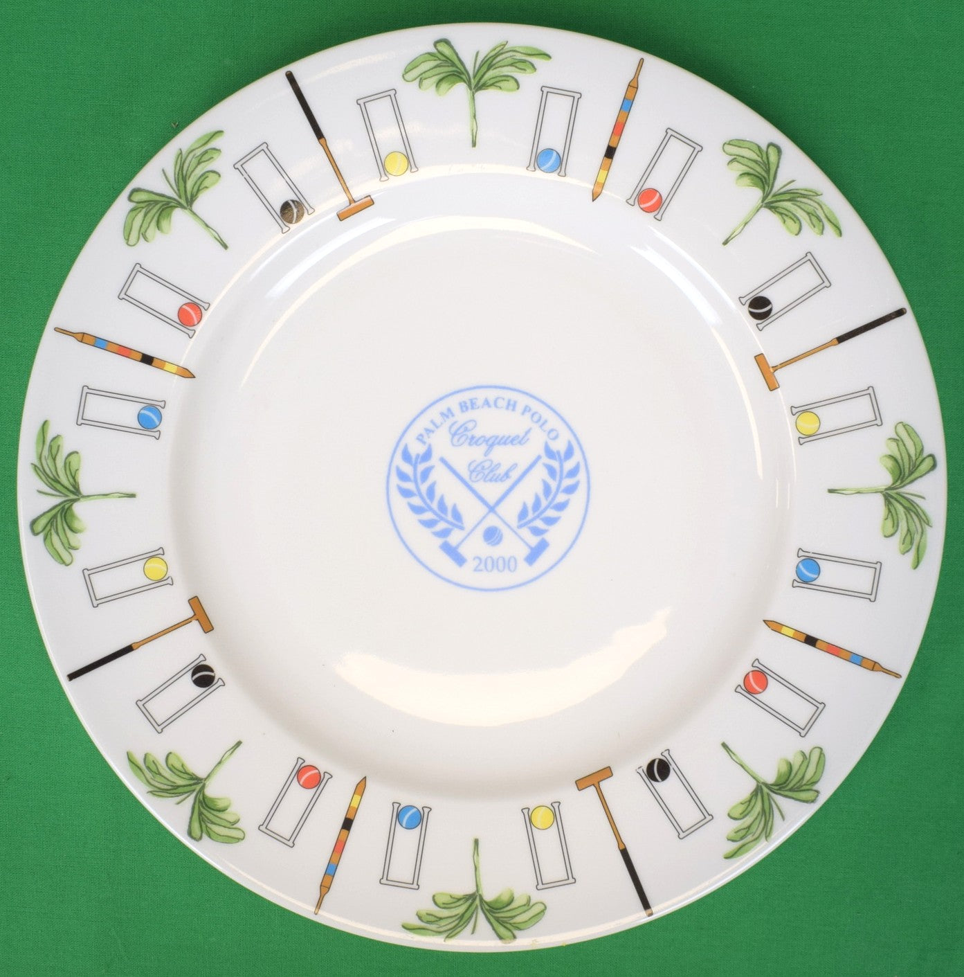 Palm Beach Polo Croquet Club 2000 Hand Painted Porcelain Dinner Plate