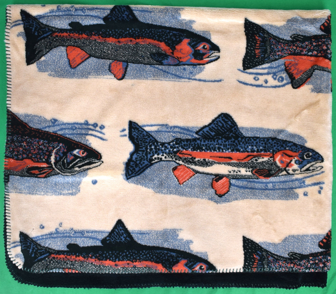 "Denali Home Collection Trout Pattern Acrylic Fleece Blanket" (NWOT)