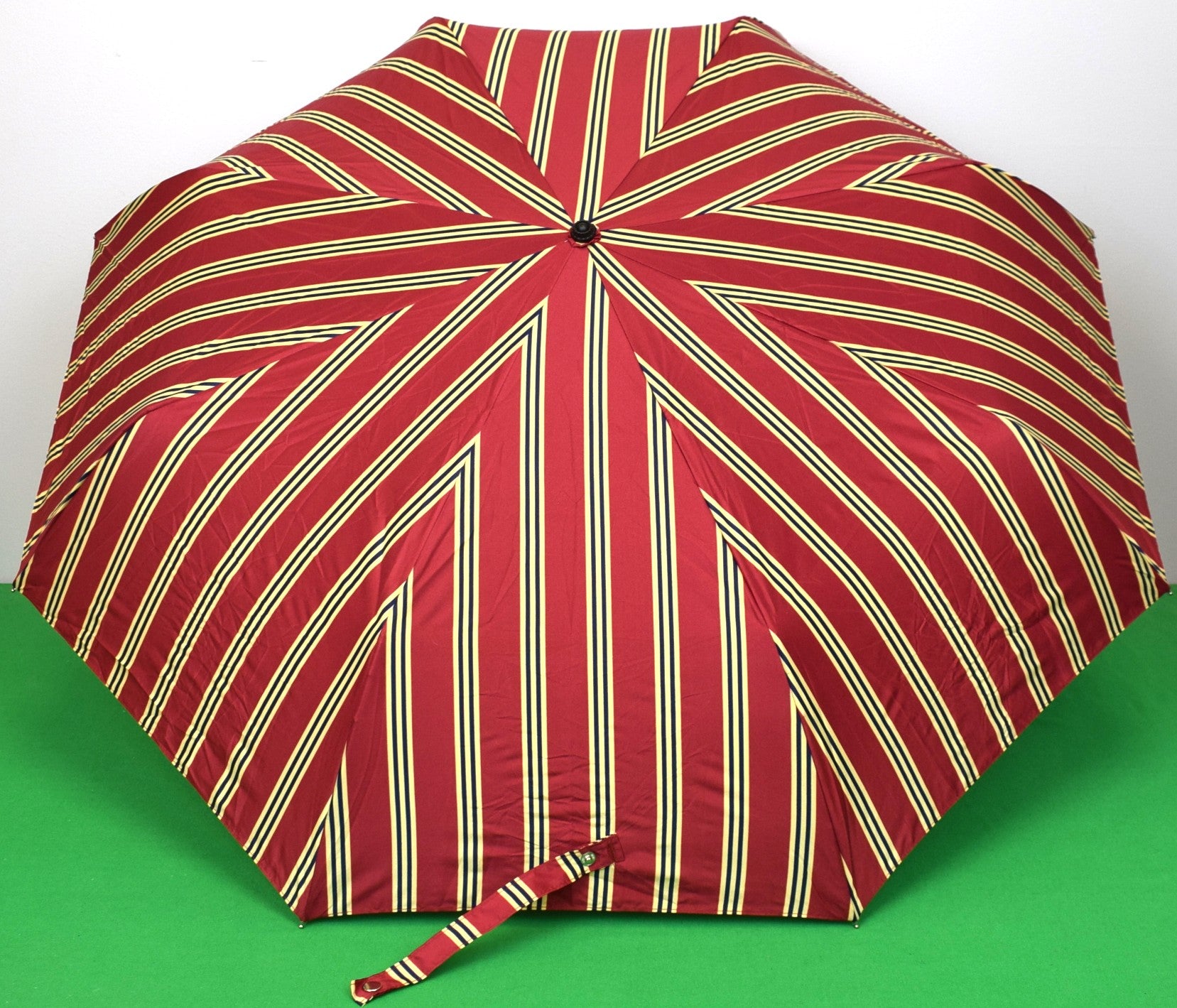 Brooks Brothers Red w/ Gold Navy Repp Stripe Collapsible Summer 2018 Umbrella (NWOT)