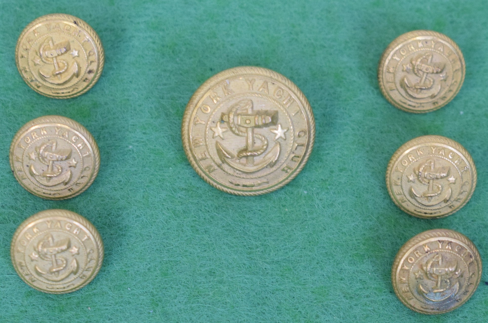 Set x 7 New York Yacht Club Brass Blazer Buttons
