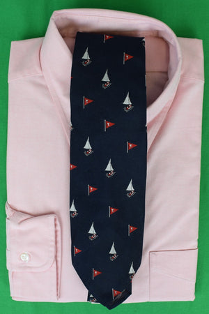 J. Press Navy English Silk/ Poly Yachtsman Club Tie