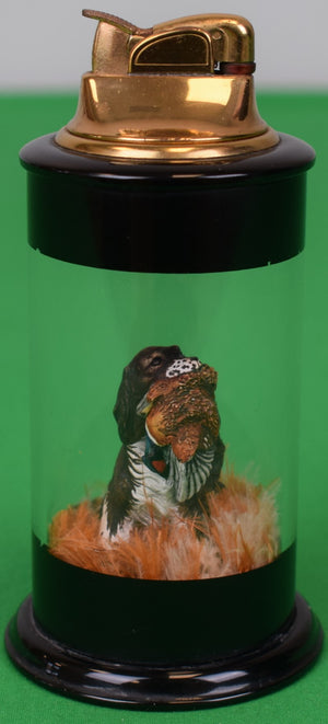 "Abercrombie & Fitch Carved Setter/ Bird Dog Evans Table Lighter"