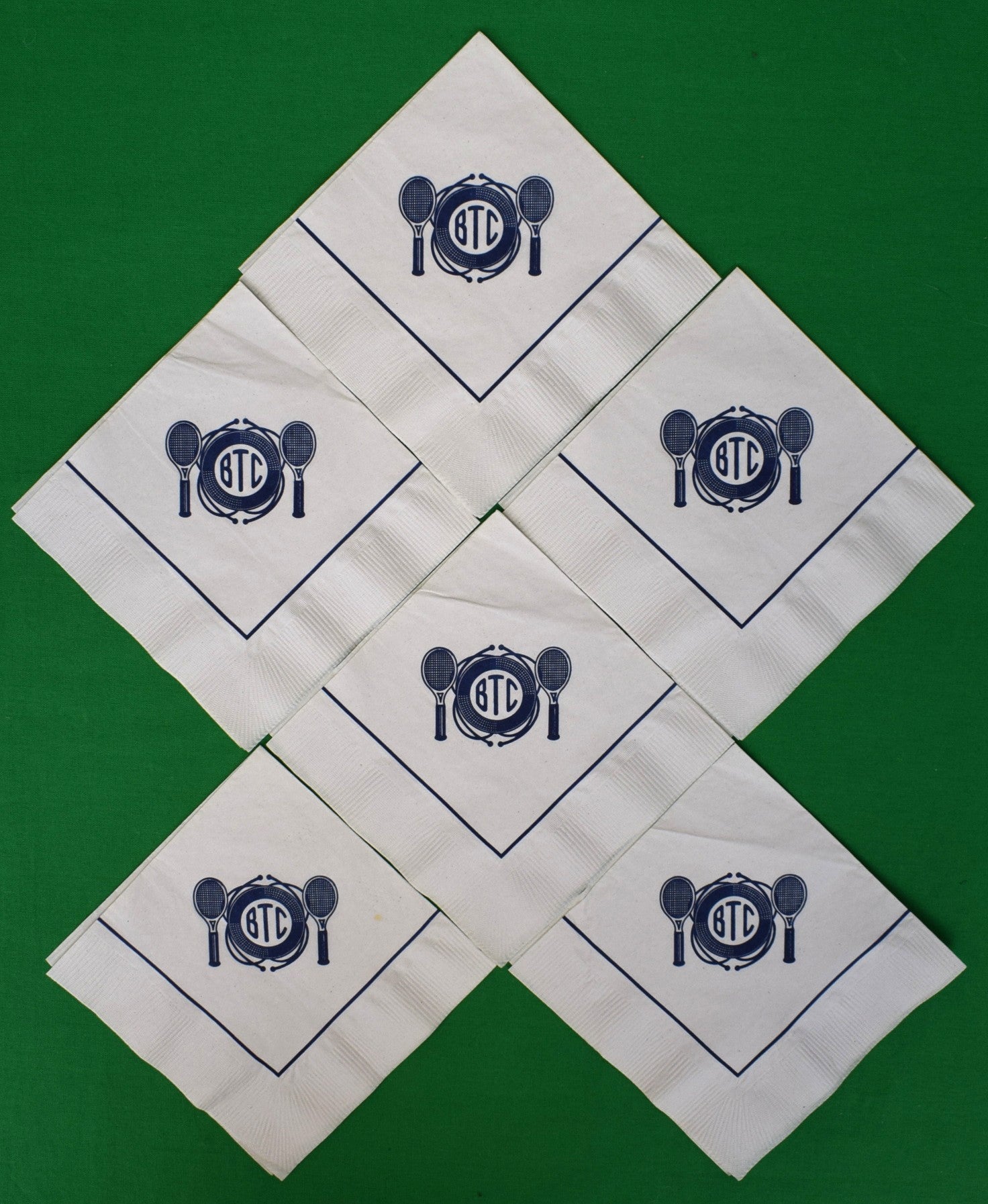"Set x 6 Bath & Tennis Club Palm Beach Paper Cocktail Napkins" (New)