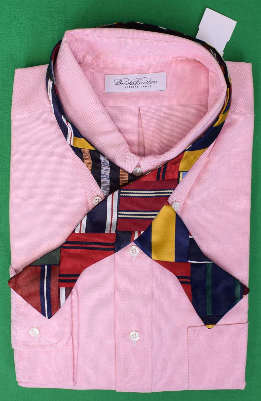 "J. Press Made-in-USA Patchwork Silk Repp Bow Tie" (NWT)