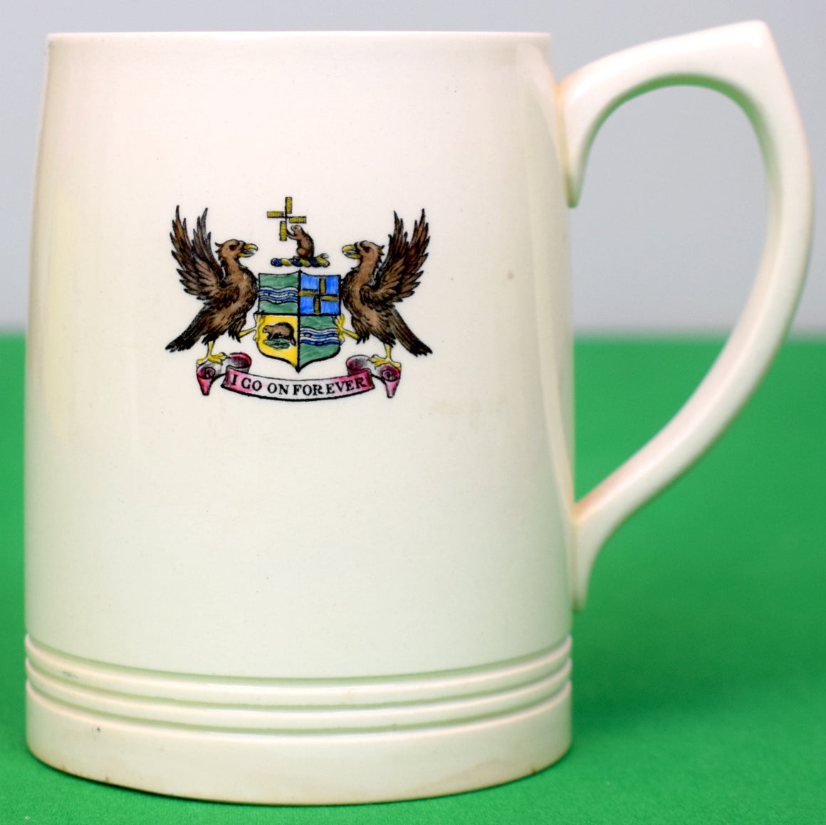 The Brook "I Go On Forever" Private Mens' Club NYC Motto Wedgwood Creamware Mug