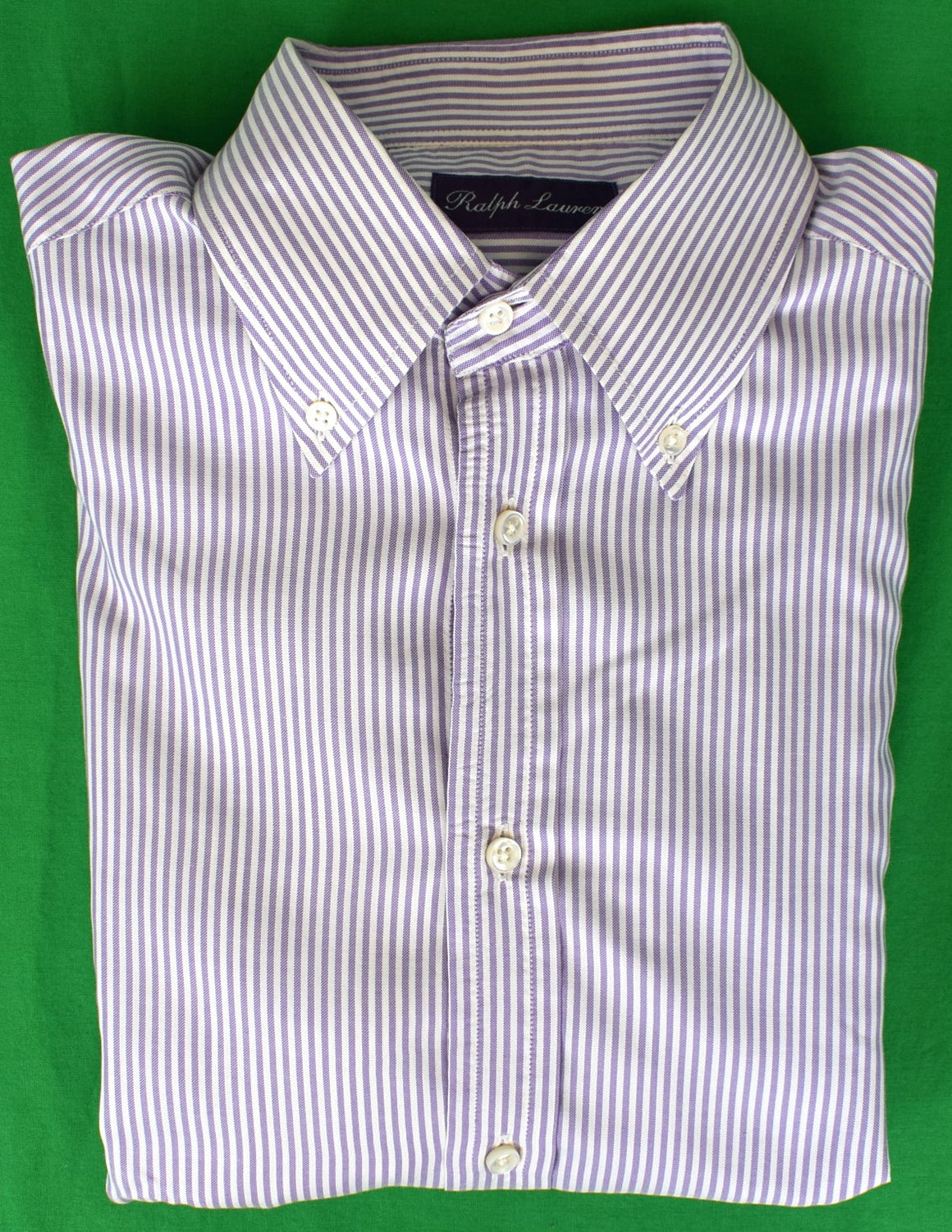 "Ralph Lauren Purple Label Bengal Stripe Poplin B/D Shirt" Sz M (SOLD)