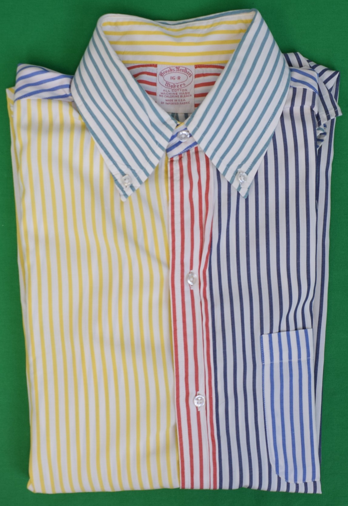 Brooks Brothers Multi Stripe Broadcloth Fun Shirt Sz 16-R