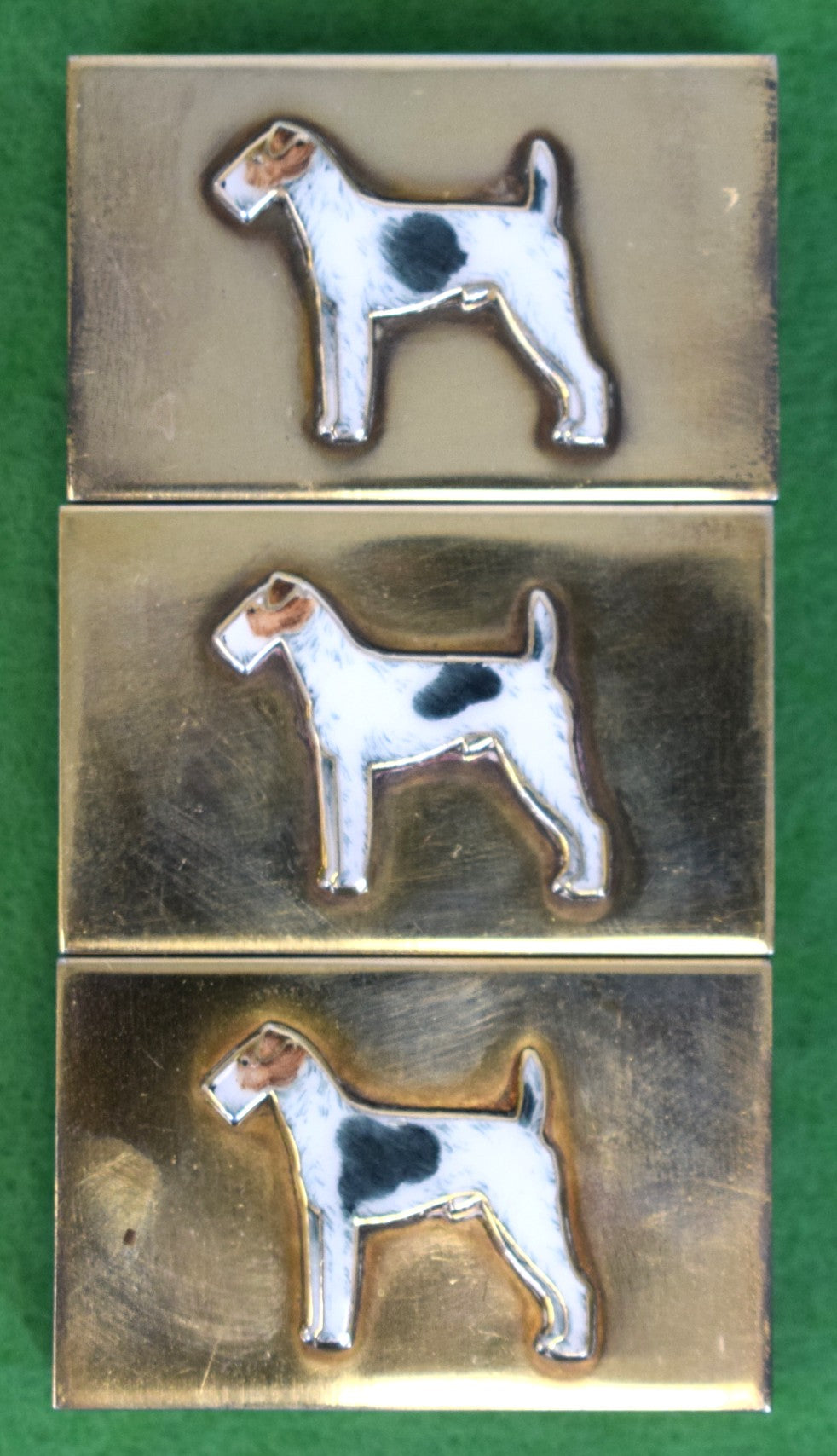 "Set x 3 Sterling Matchbook Holders w/ Enamel Scottish Terriers" Provenance: The Susie Hilfiger Collection