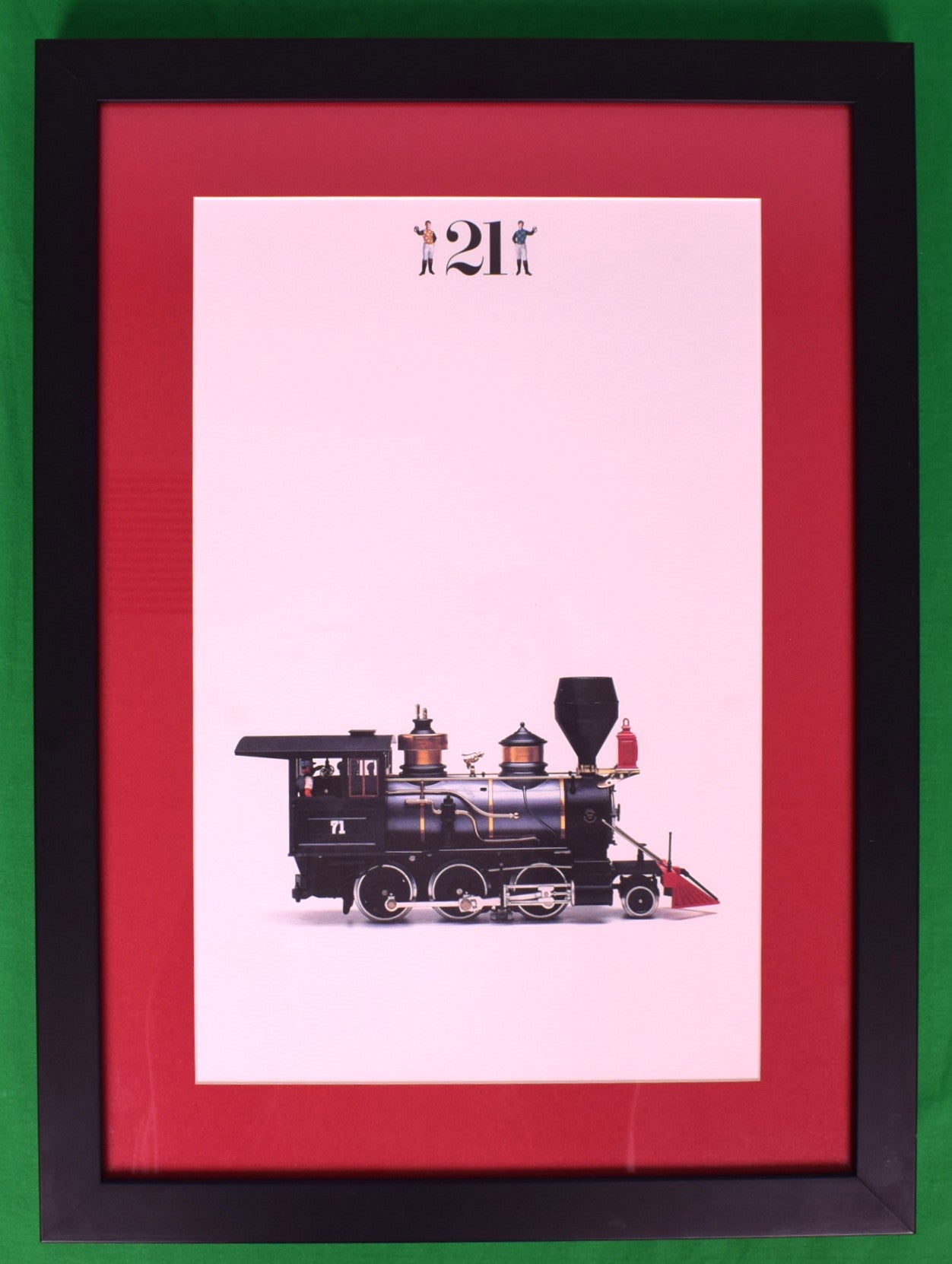 The "21" Club Framed Menu