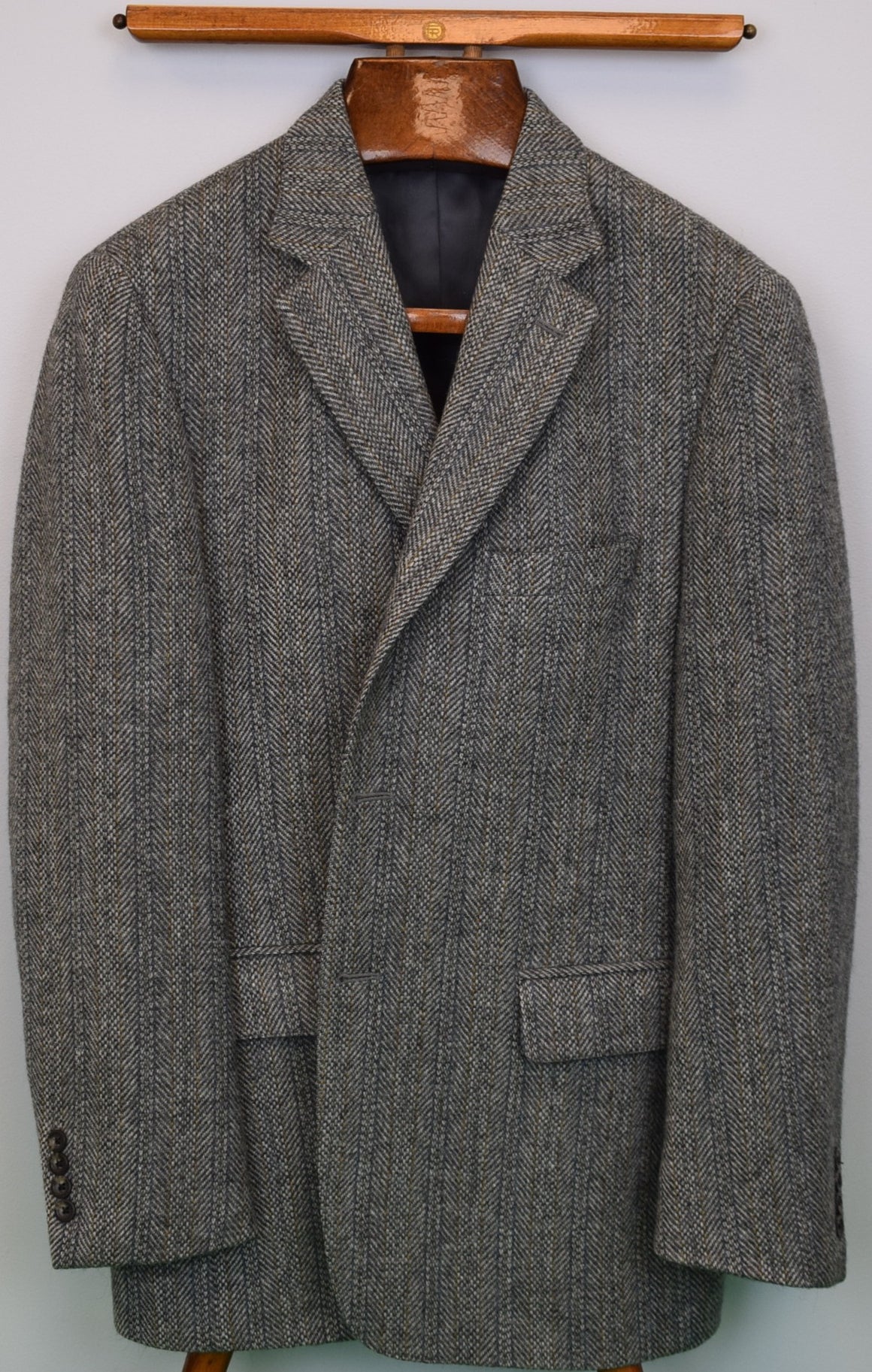 O'Connell's x Magee Donegal Irish Grey Herringbone Tweed Sport Coat Sz 41R