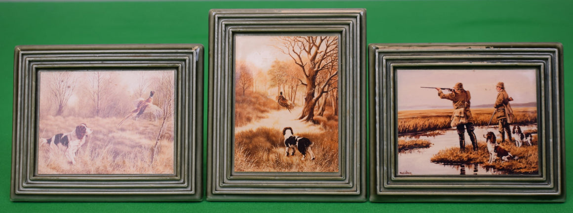 Set x 3 Brooks Brothers Porcelain Plaques w/ Hunting Scenes Made In Ireland by Roy Wallace