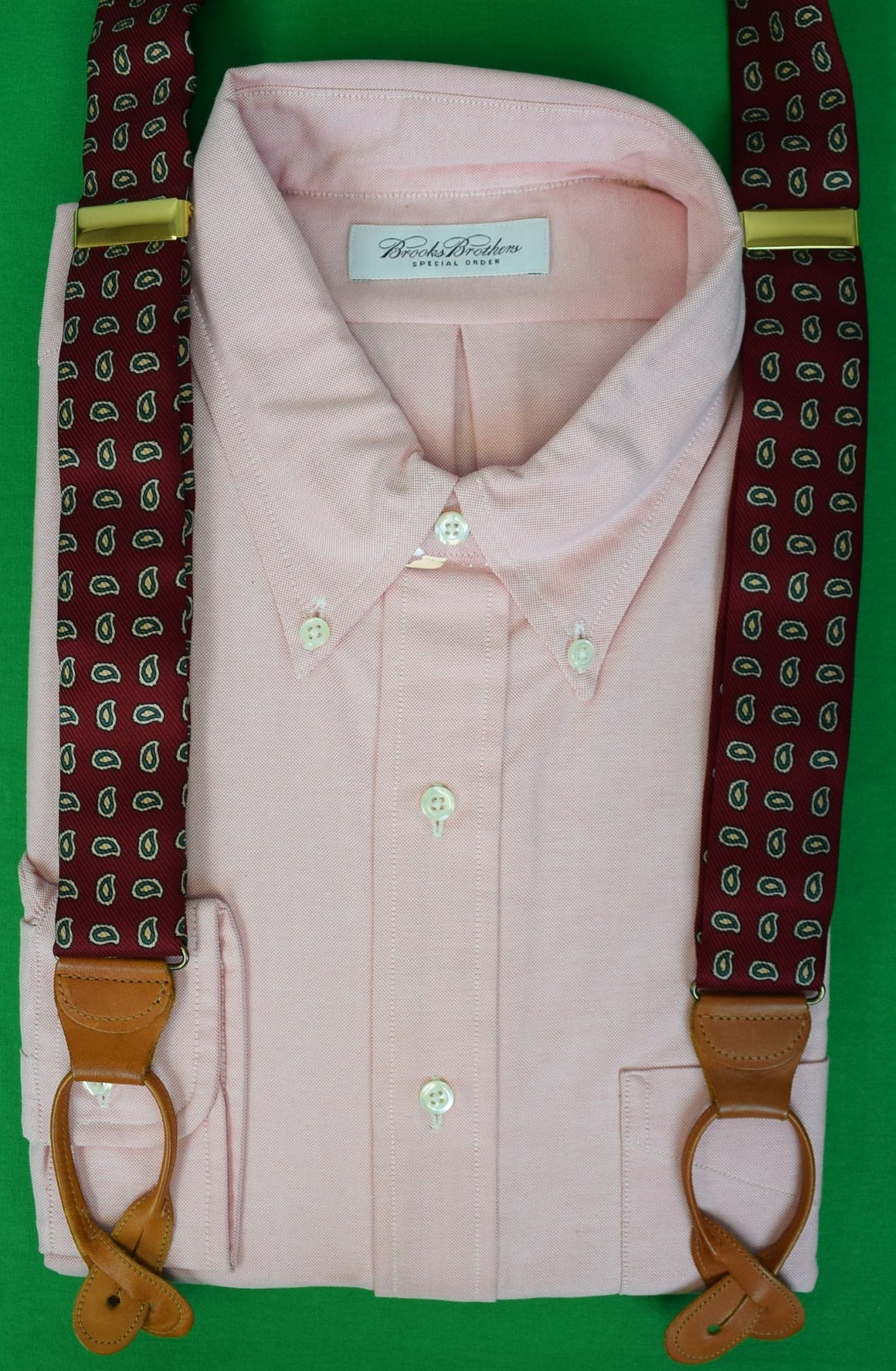 "Polo Ralph Lauren Burgundy Foulard Silk Braces"