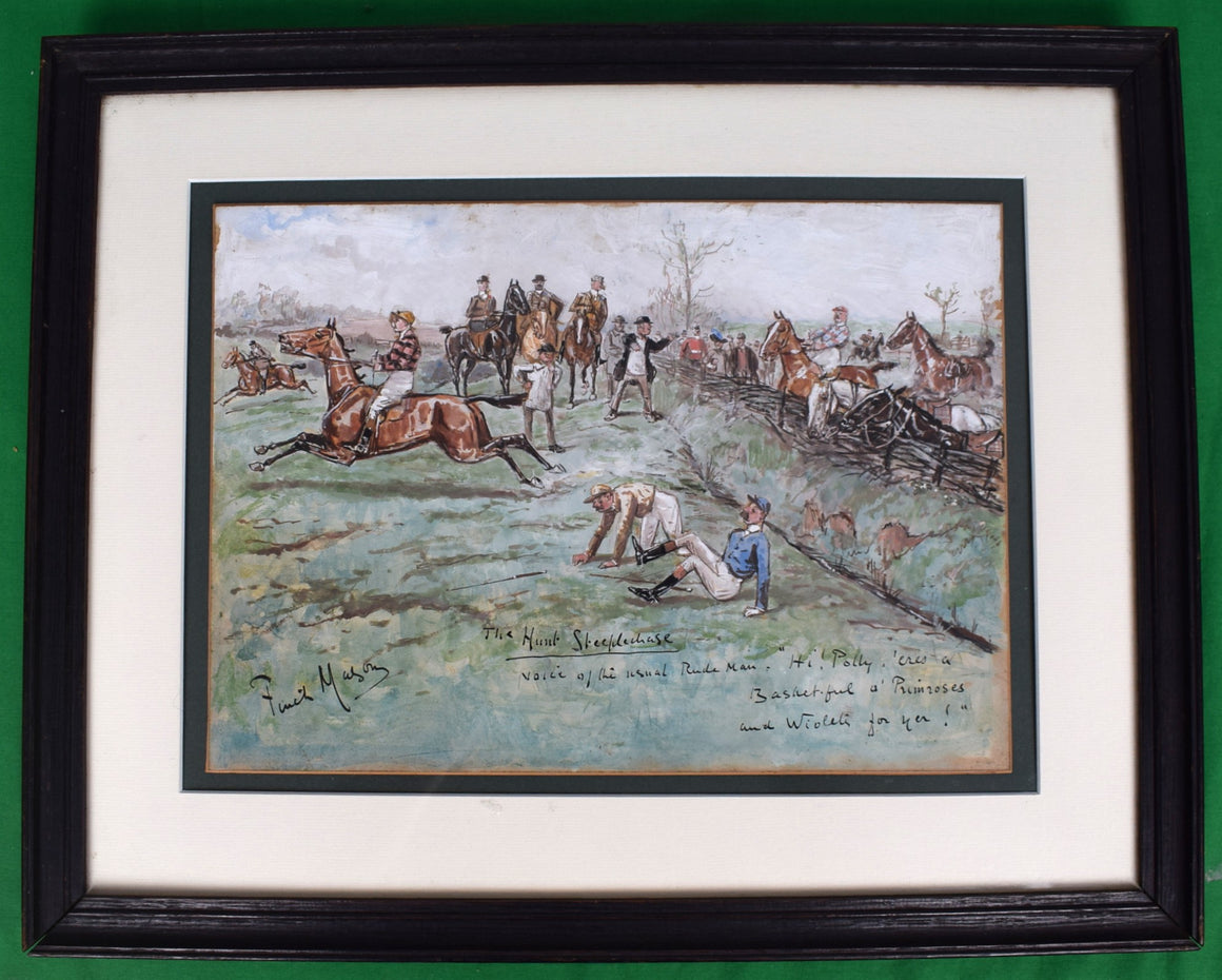 The Hunt Steeplechase Watercolour by Finch Mason