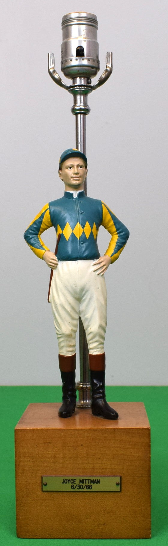 "Hand Painted c1966 Jockey Lamp"