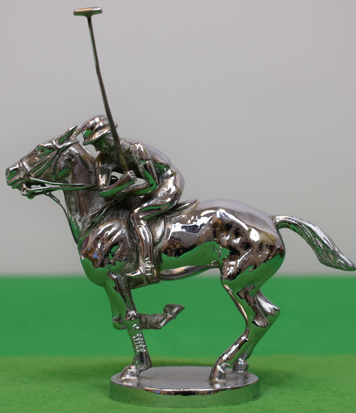 Chrome-Plated English Polo Player Car Mascot