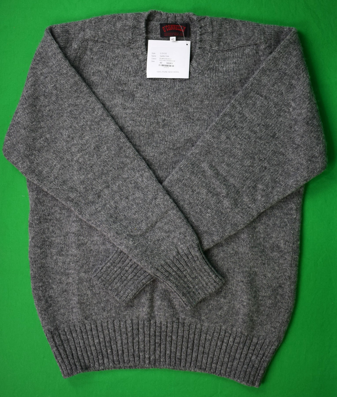 "O'Connell's Medium Grey Shetland Crewneck Sweater" Sz 40 (New w/ Tag) (SOLD)