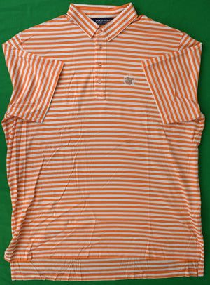 Ralph Lauren Polo Golf Orange/ White Stripe Sport Shirt w/ Rolling Rock Club Logo Sz: XXL