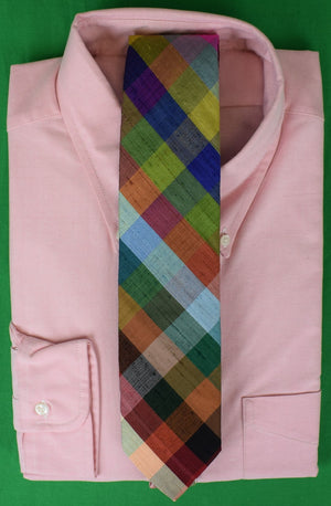 "Chipp 2 Multicolor Check Silk Shantung Tie"