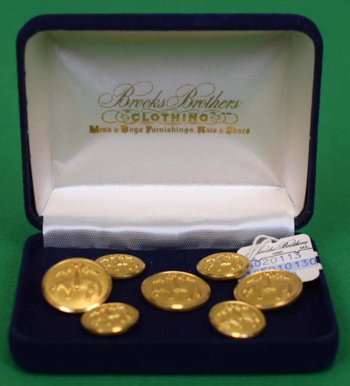 Box Set x 7 Brooks Brothers Golden Fleece Brass Blazer Buttons (NWT)