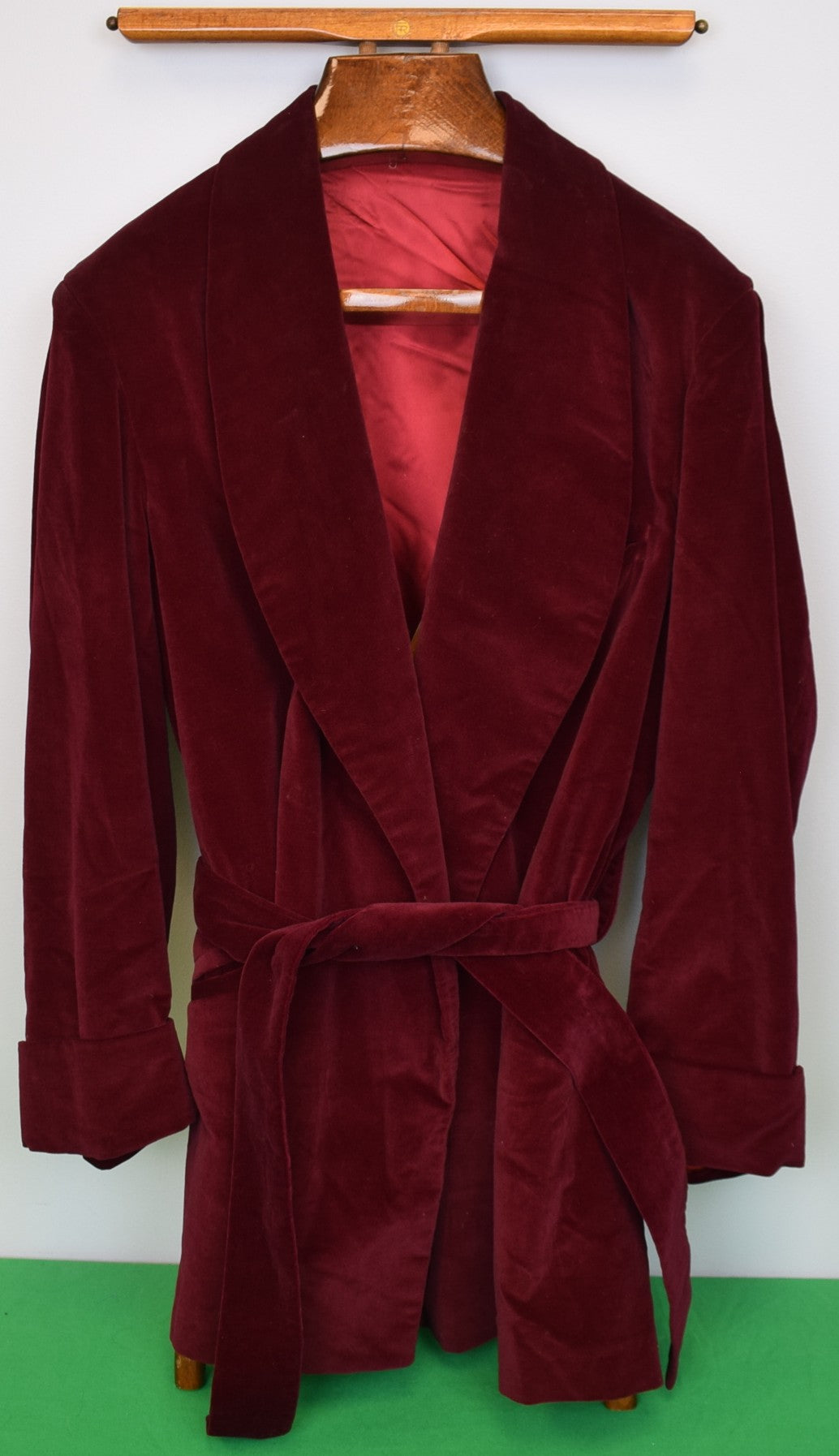 "Brooks Brothers Burgundy Velvet Shawl Collar Smoking Jacket" Sz XL (LNWOT)