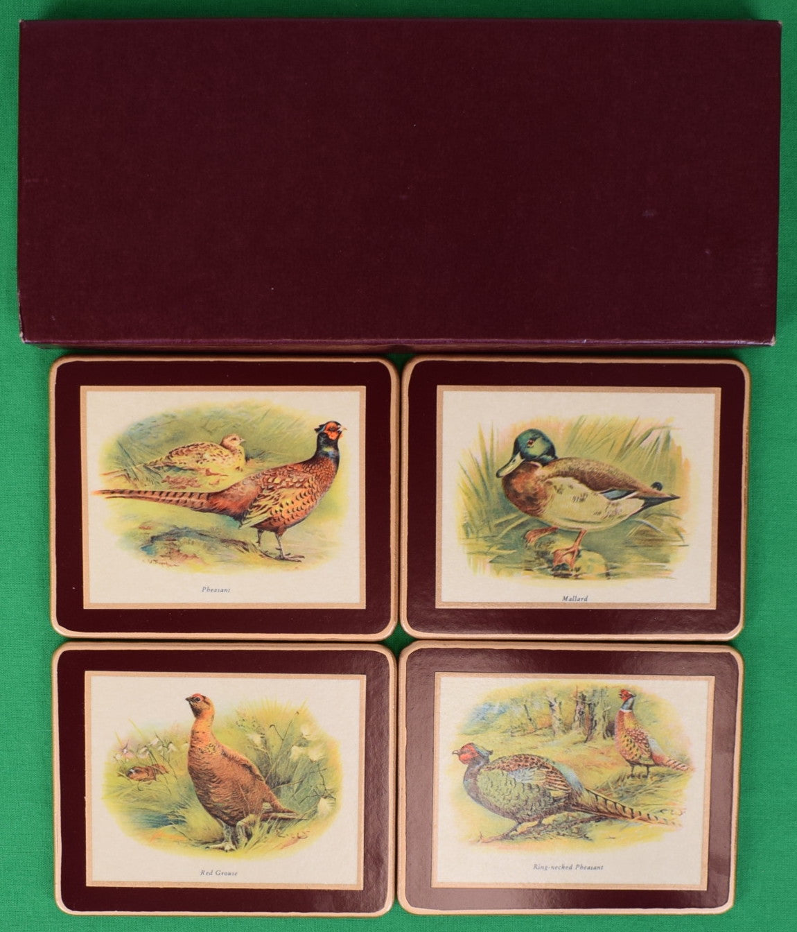 "Box Set x 4 Abercrombie & Fitch Sporting Birds English Coasters"