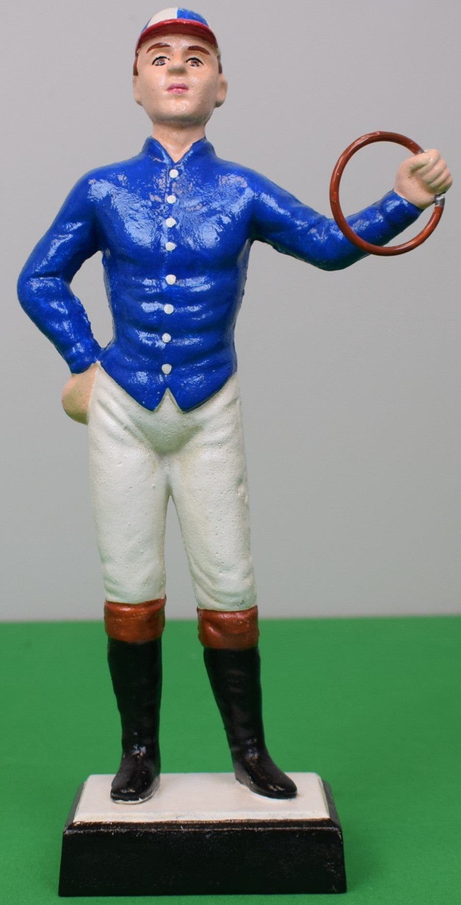 "21" Club Style Cast Iron Jockey Figurine- Blue