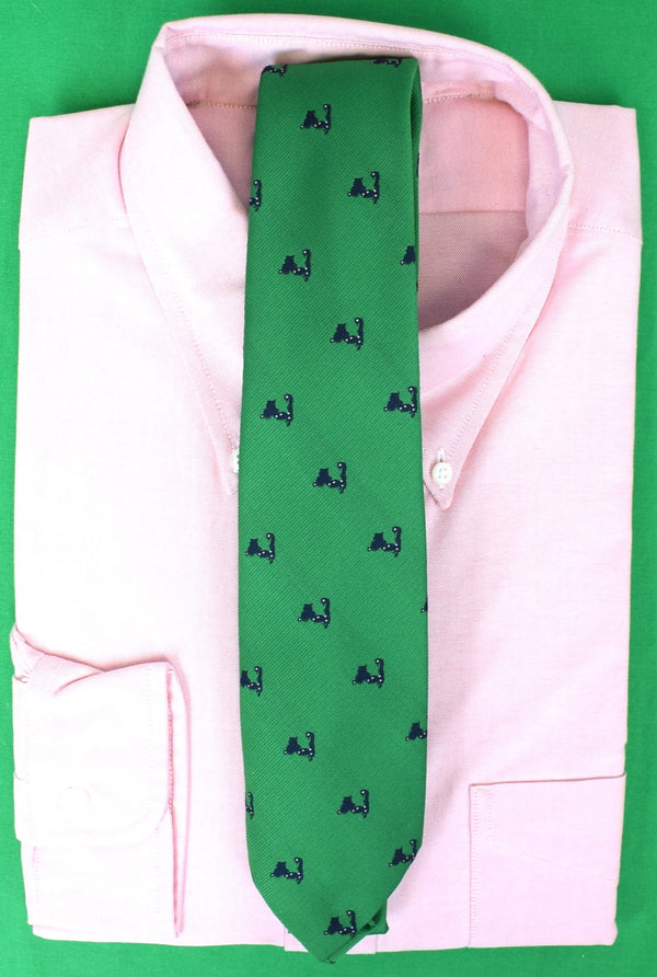 Cape Cod Navy Map w/ Green Poly Club Tie (NWT)