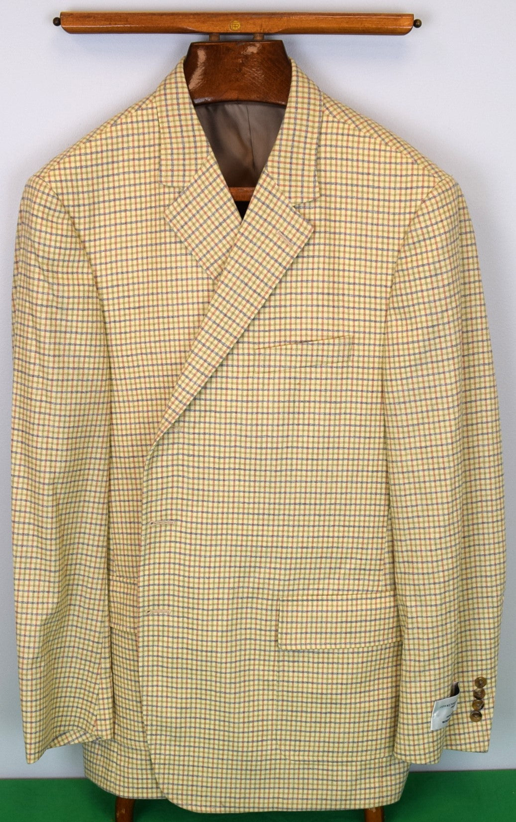 "O'Connell's x Johnstons Of Elgin 100% Scottish Cashmere Tan Check Sport Coat" Sz 48T (NWT)