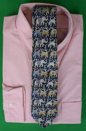 Gitman Bros Elephant Navy Silk Tie