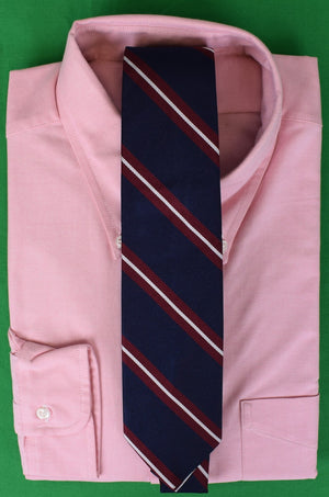 "J. Press Navy w/ Burg/ White Repp Stripe Silk Tie" (SOLD)