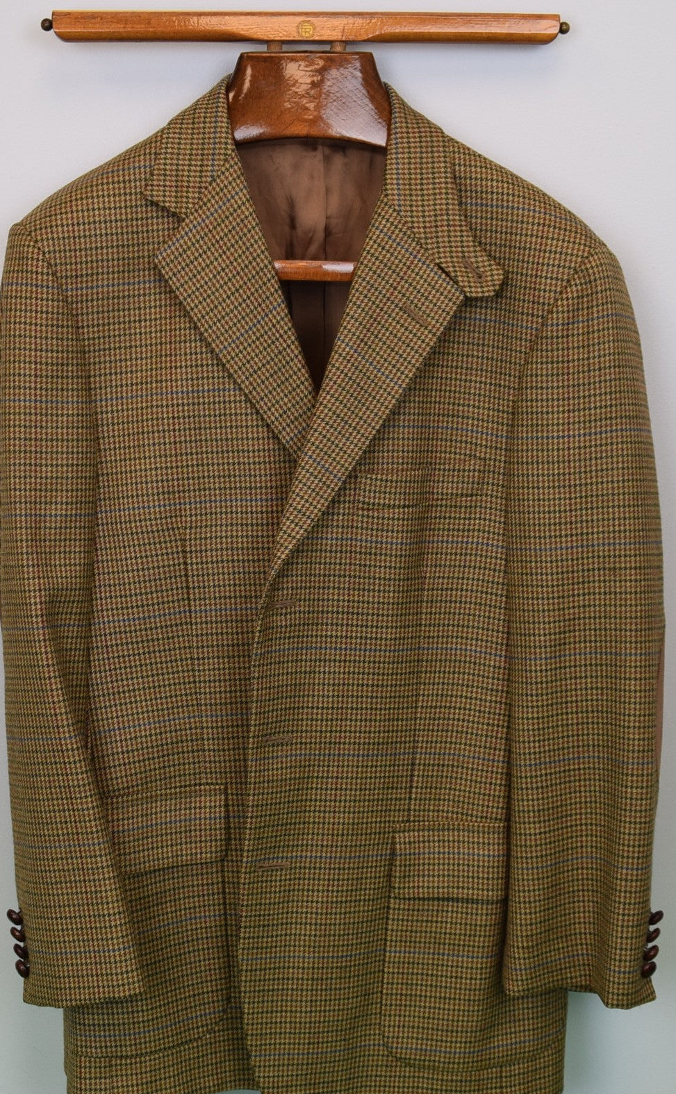 Brooks Brothers Tweed Houndstooth Sport Coat w/ Suede Elbow Patches Sz 42R