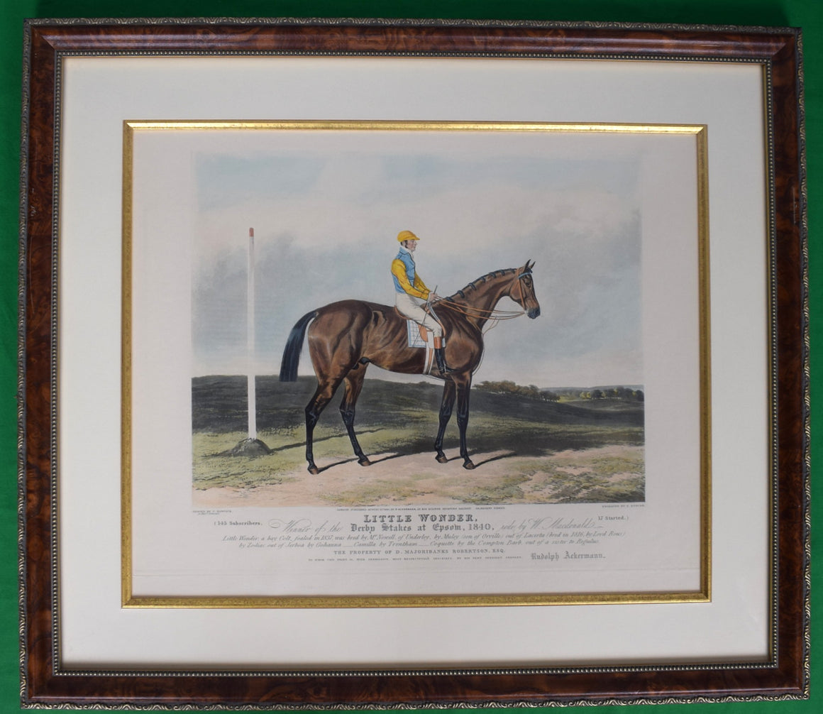 "Little Wonder, Winner Of The Derby Stakes At Epsom" 1840 Aquatint by Charles Hancock
