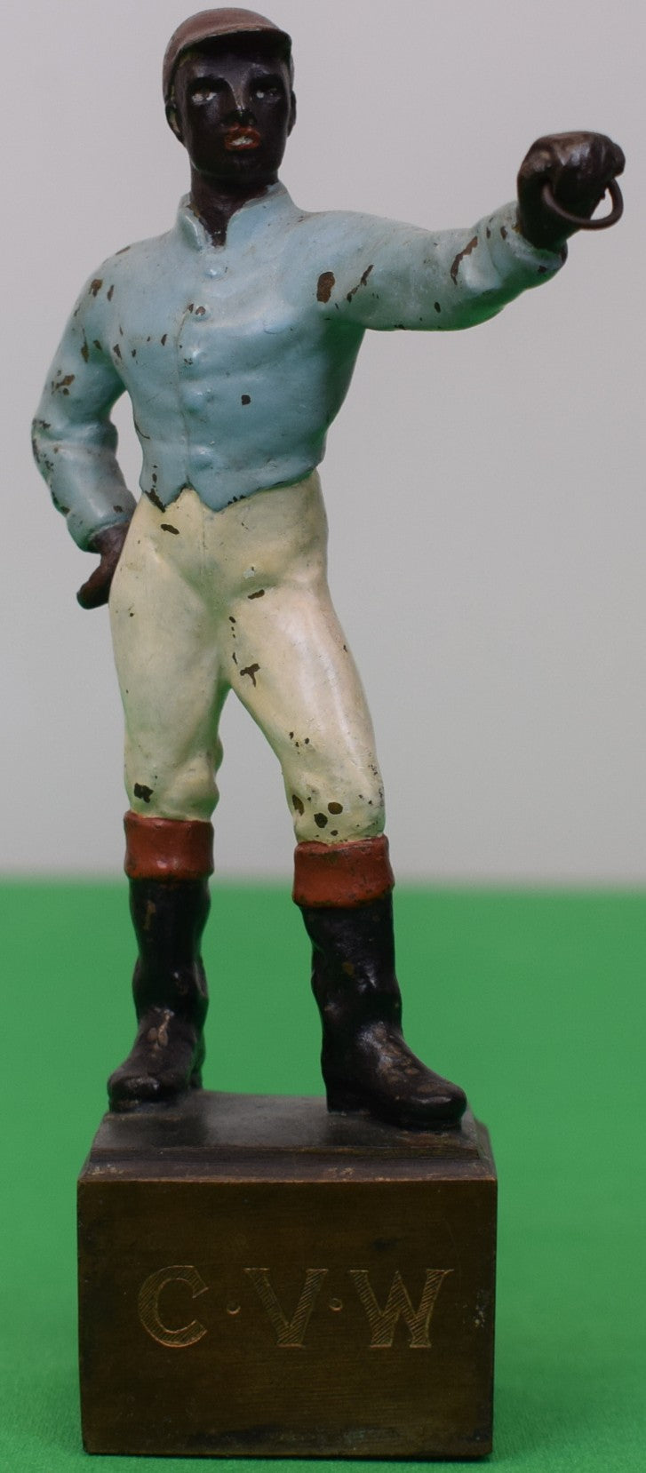 "C.V. Whitney Hand Painted Jockey Paperweight"