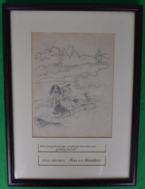 Paul Brown Original Pencil Drawing From The 1946 Chas Scribner's Book "Fur Or Feather"