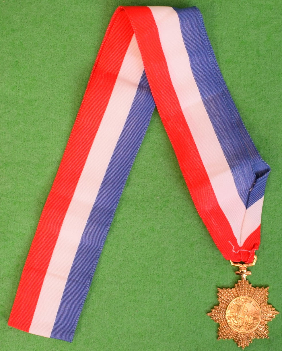 The Explorers Club New York Annual Dinner Medallion w/ Stripe Collar Ribbon