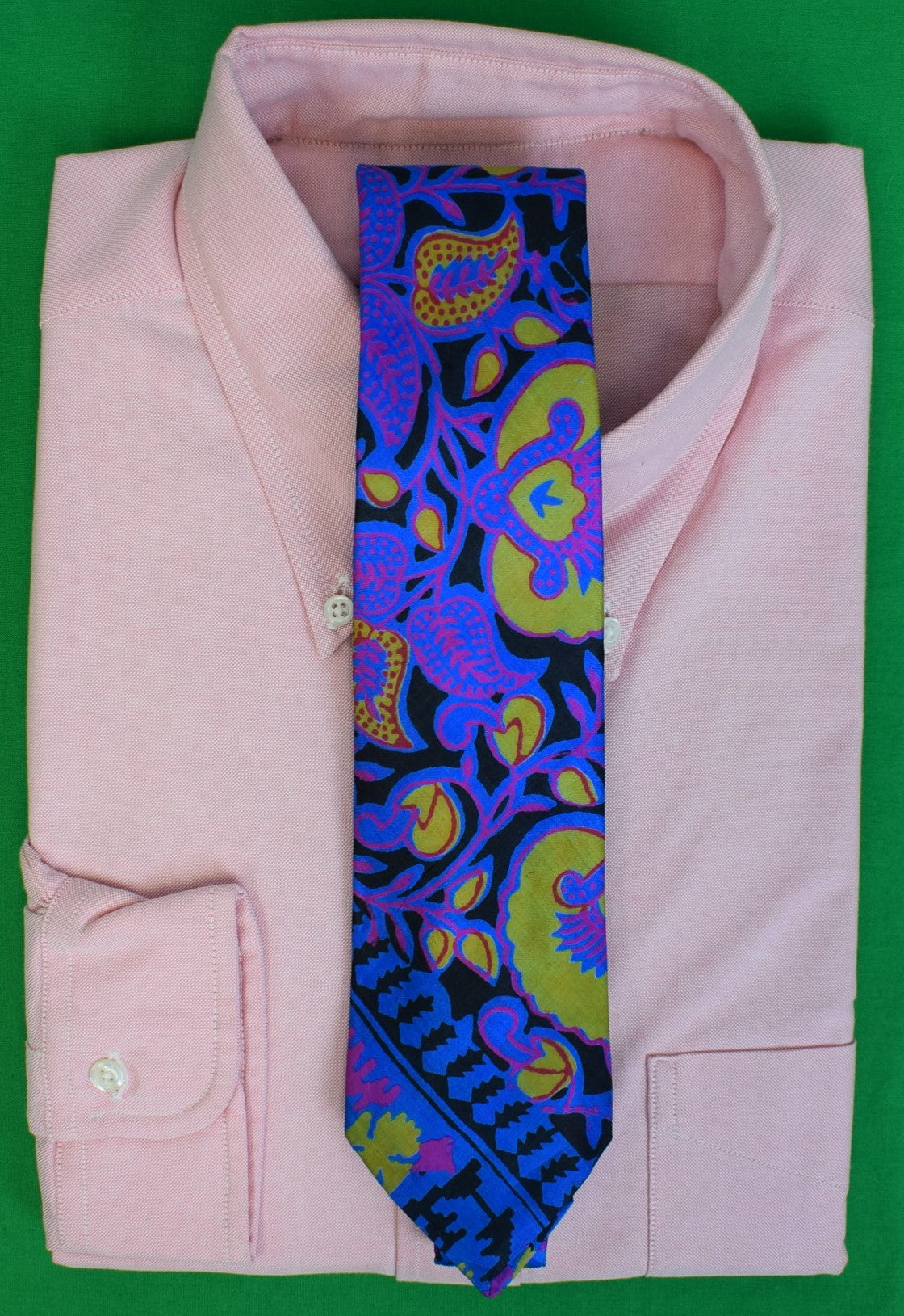 Chipp Batik Print Royal Blue/ Hot Pink Silk Tie