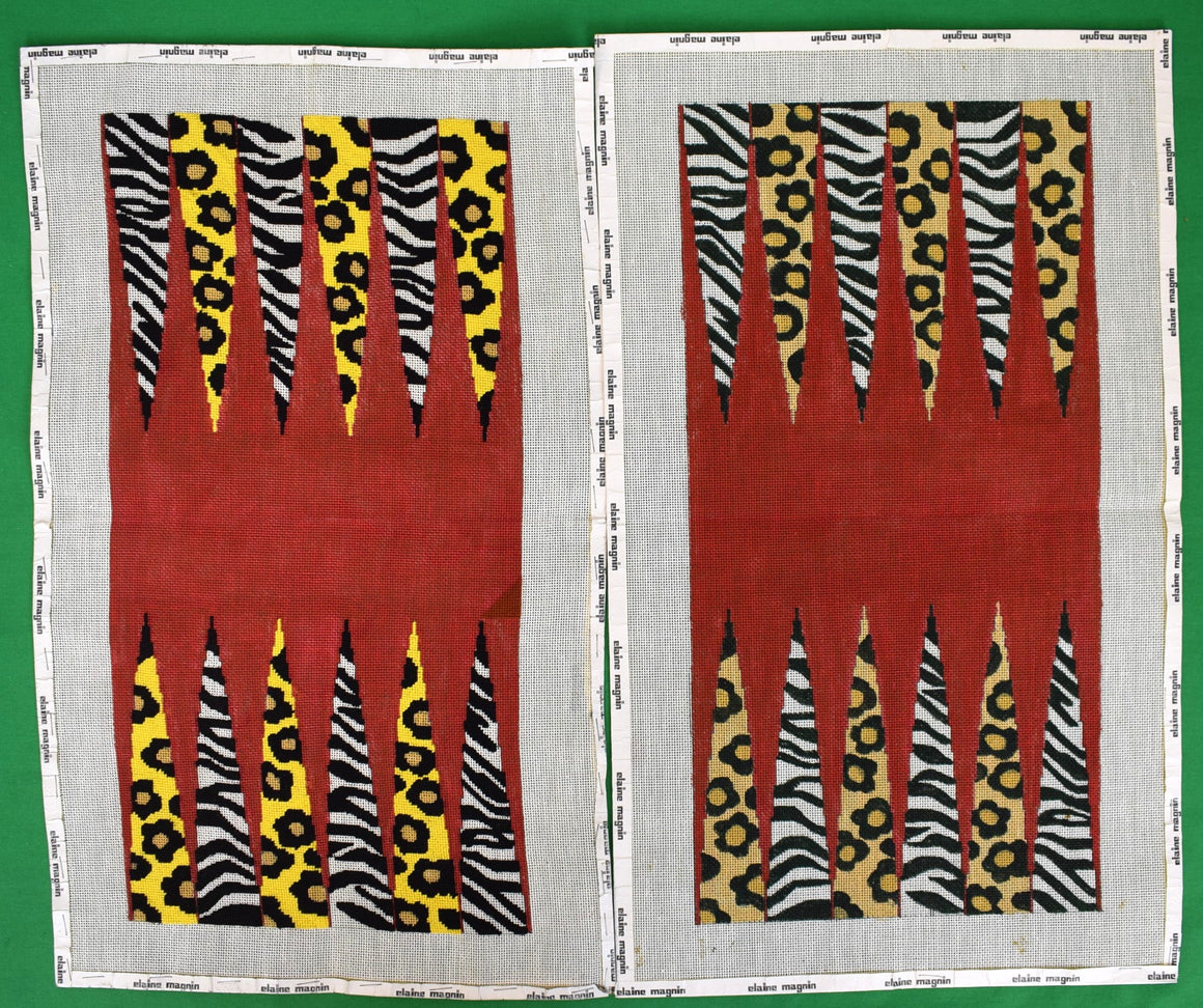 Leopard/ Zebra Print Needlepoint Backgammon Canvases
