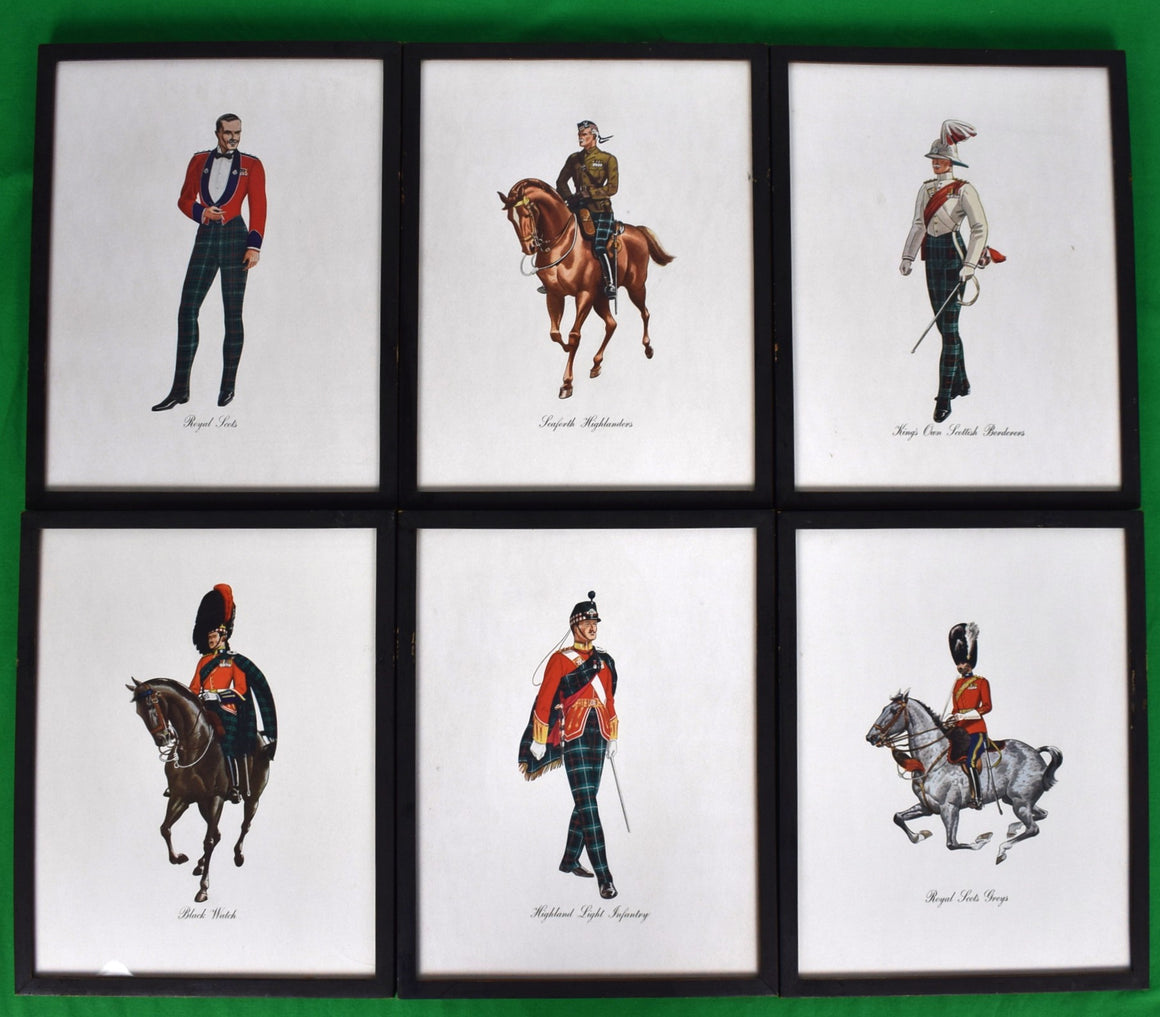 Set x Six c1943 Famous Dewar's White Label Regimental Prints