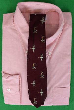 J. Press The Beaufort Knot Burgundy Silk Duck Hunter Club Tie