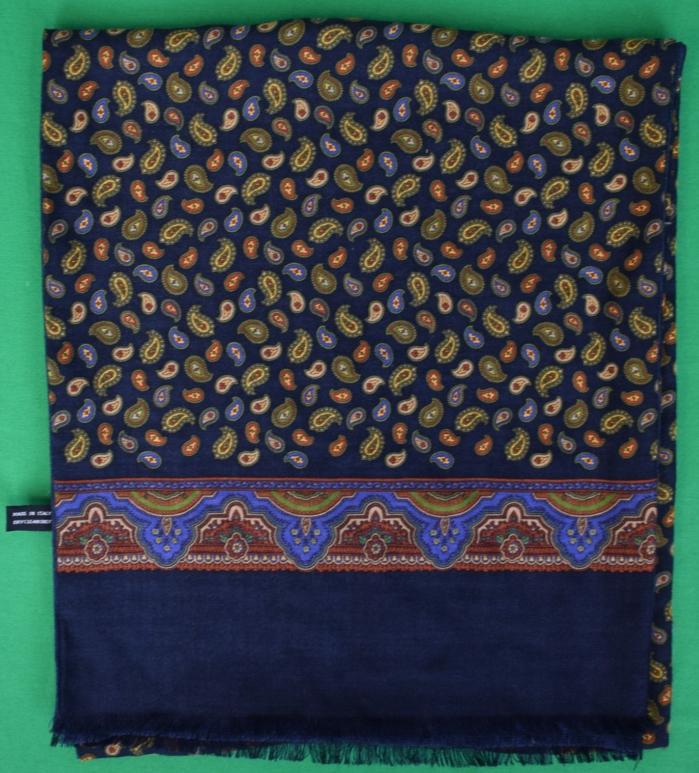 O'Connell's Wool/ Silk/ Cashmere Navy Paisley Scarf