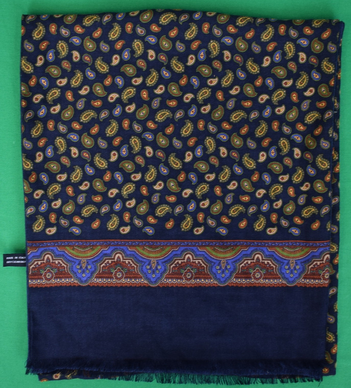 O'Connell's Wool/ Silk/ Cashmere Navy Paisley Scarf