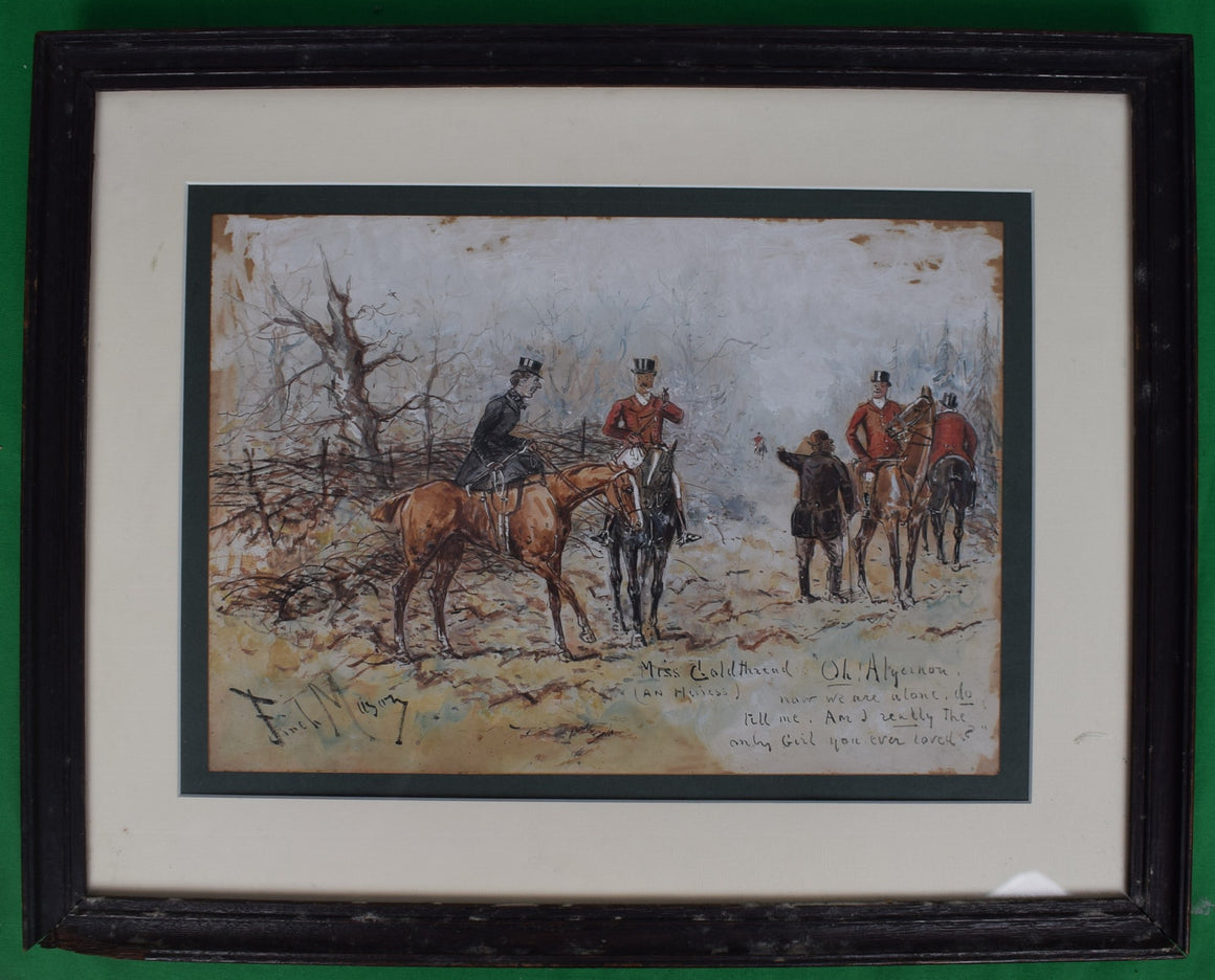 Fox Hunt Scene Watercolour by Finch Mason