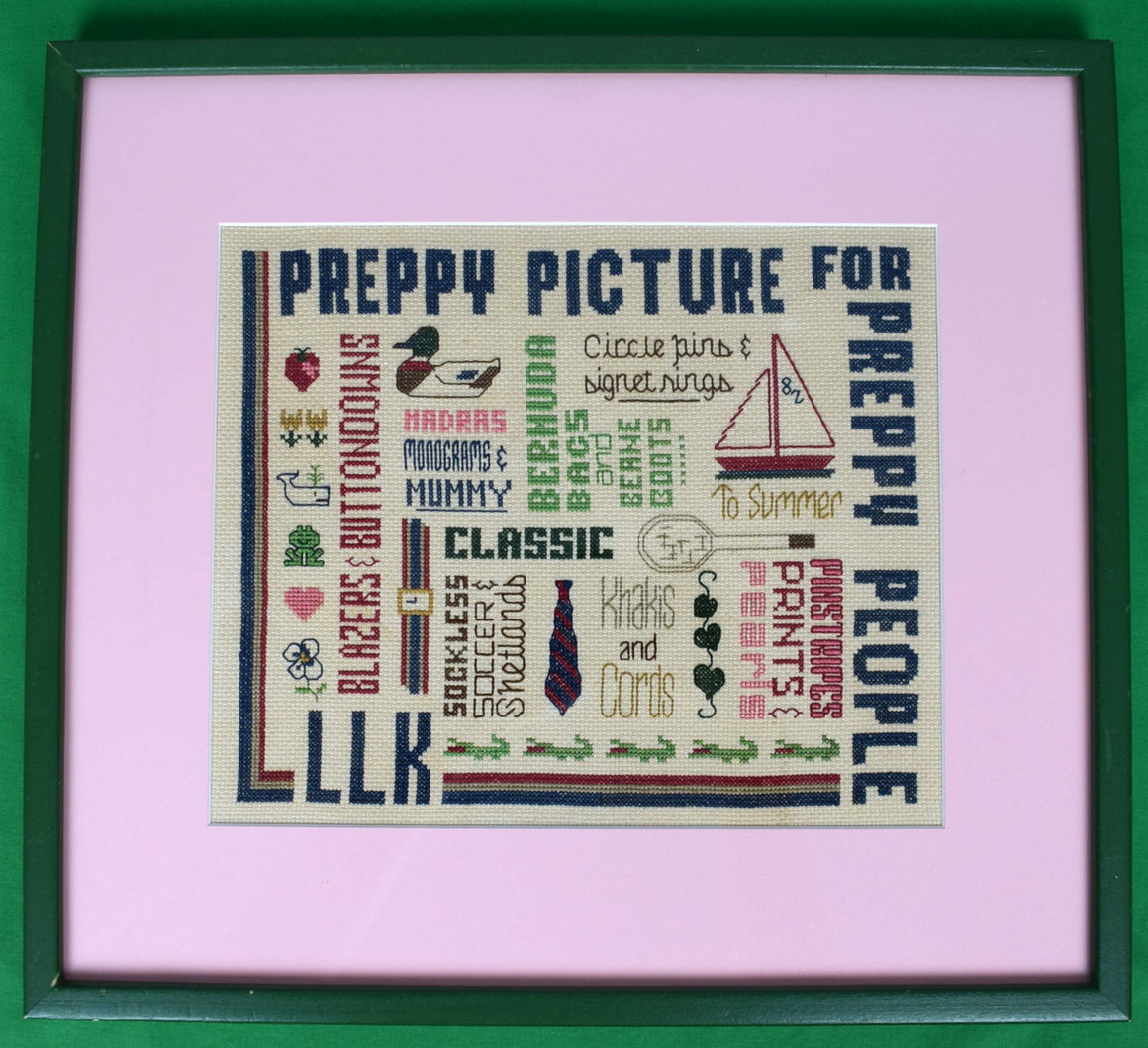 Preppy Picture For Preppy People 1982 Needlepoint Canvas