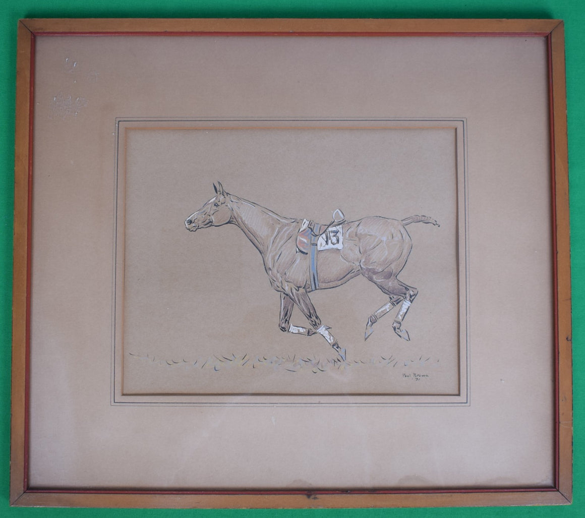 Paul Brown Galloping Steeplechaser 1931 Watercolor w/ Gouache