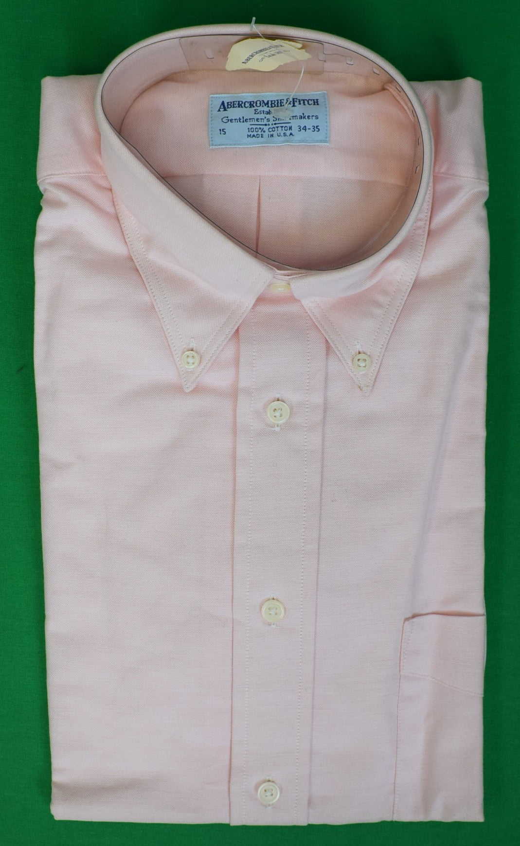 Abercrombie & Fitch Pink OCBD Shirt Sz: 15 34-35 (NWT)
