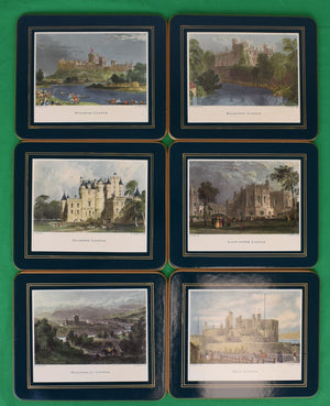 "Box Set x 6 Brooks Brothers Plate Mats w/ English Castle Scenes"