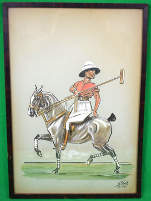 Polo Player c1914 Gouache & Watercolour by Godfrey Brennan