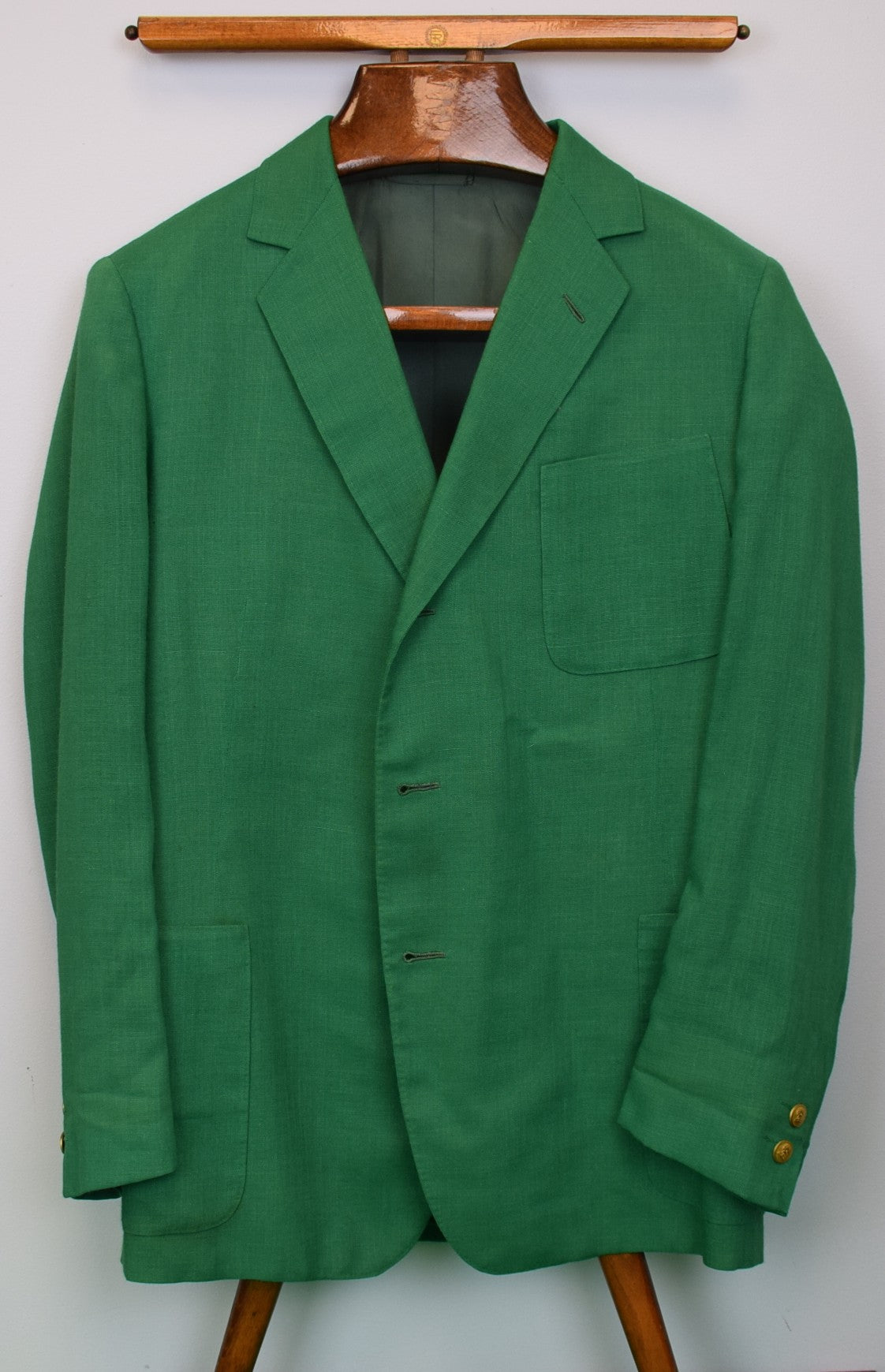 Old Elm Club Golf Green Hopsack c1967 Blazer Sz 42R